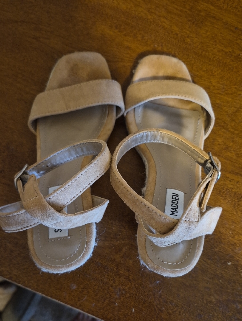 Steve Madden Tan Suede Espadrille Ankle-Strap Sandals - Picture 5 of 5